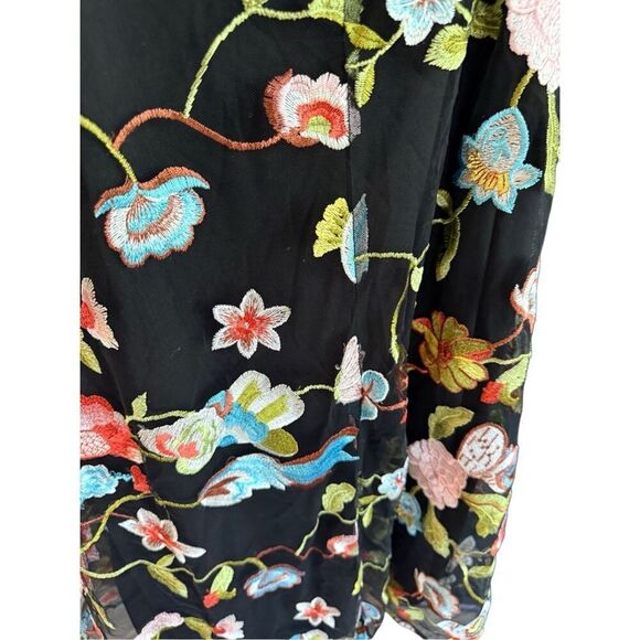 Beige By Eci Womens Multicolor Embroidered Floral Sleeveless Mini Dress Small - Picture 2 of 10